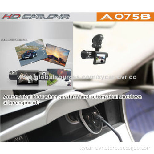 Car Black Box, Dual-camera with 1,920 x 1,080P Video Resolution, Built-in Rechargeable Battery